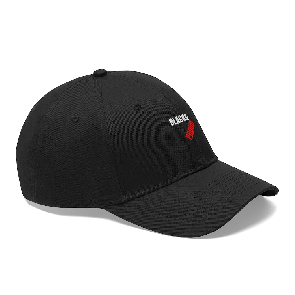 Black and Proud Unisex Twill Hat