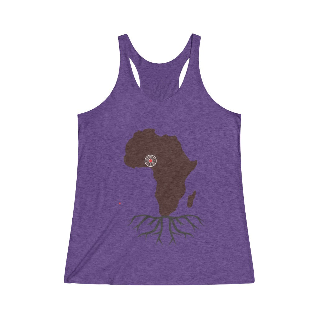 Africa Map Locator Women's Tri-Blend Racerback Tank