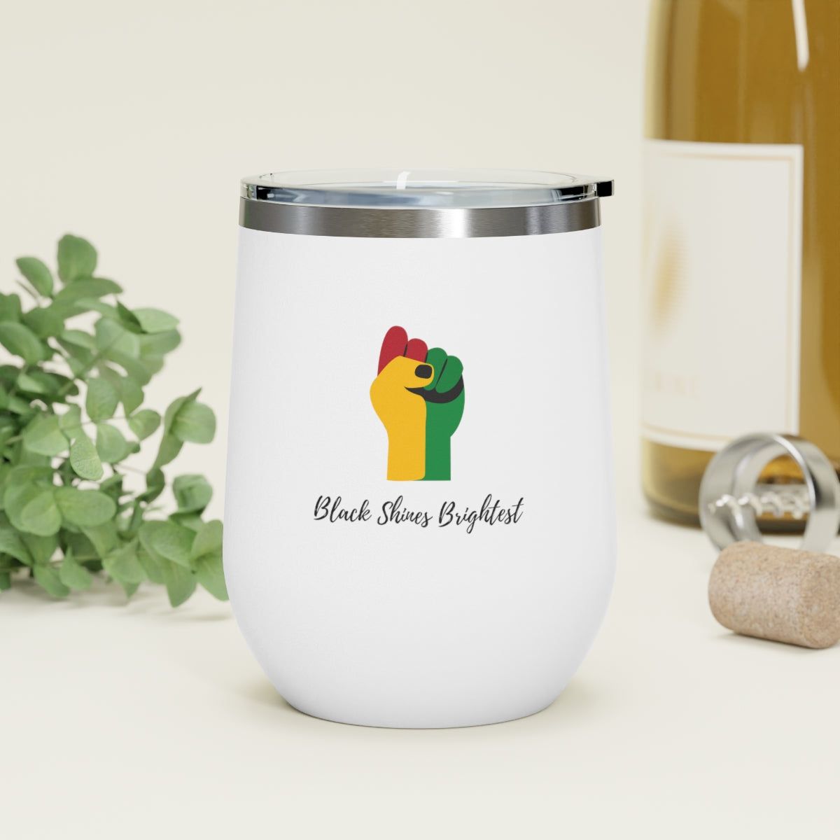 Black Shines Brightest- 12oz Insulated Wine Tumbler