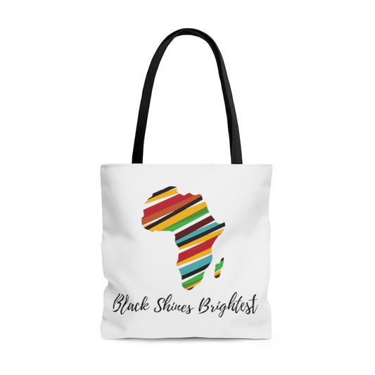 Black Shines Brightest- AOP Tote Bag