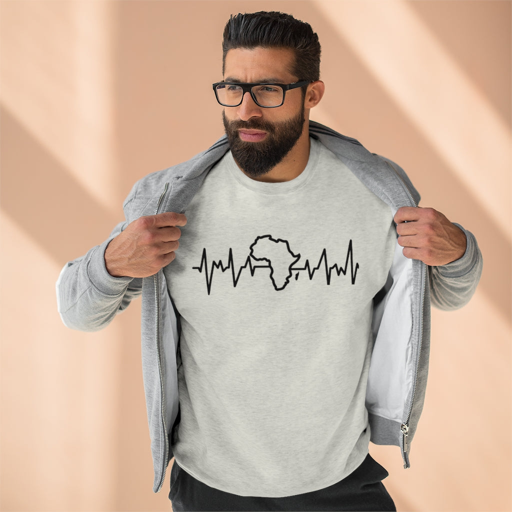 African Heartbeat Unisex Premium Crewneck Sweatshirt