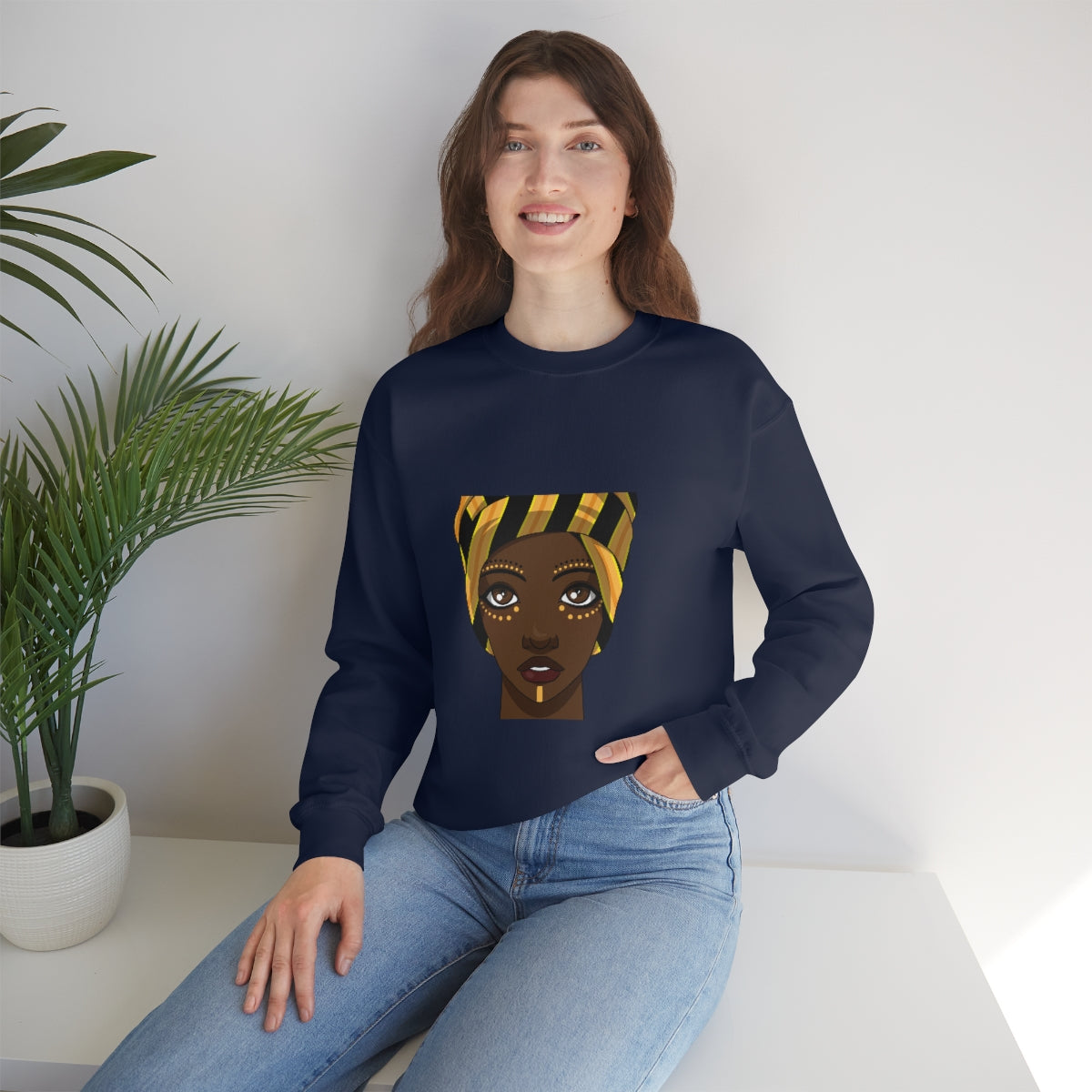 Beautiful African Woman -Unisex Heavy Blend™ Crewneck Sweatshirt