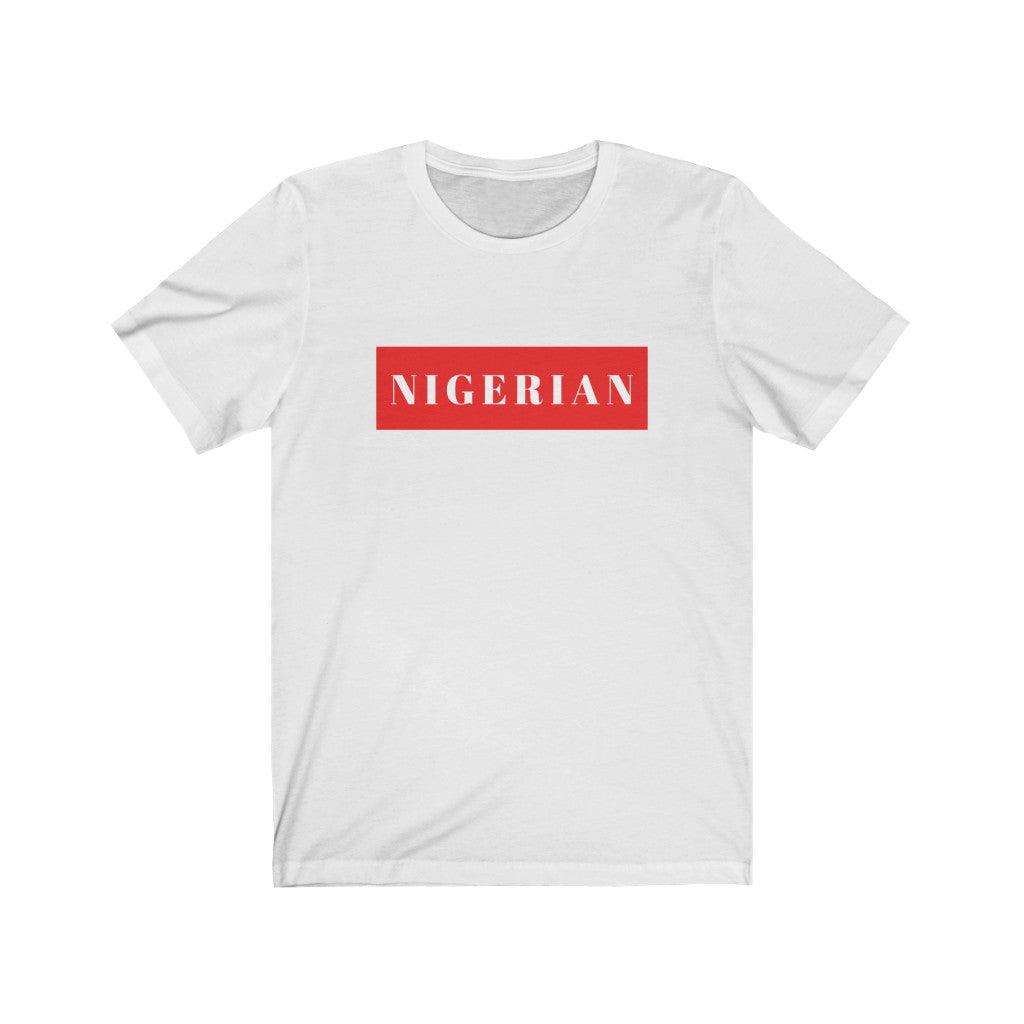 Nigerian red Unisex Jersey Short Sleeve Tee