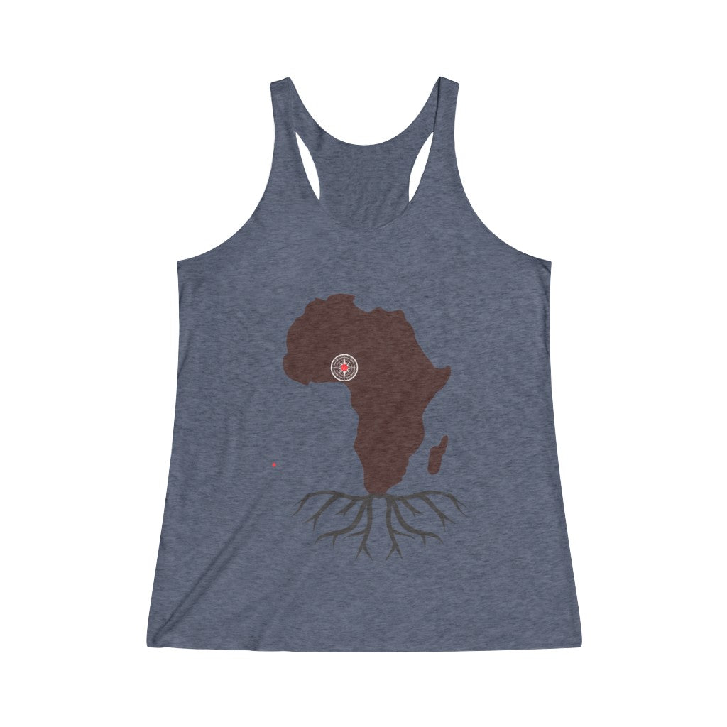 Africa Map Locator Women's Tri-Blend Racerback Tank