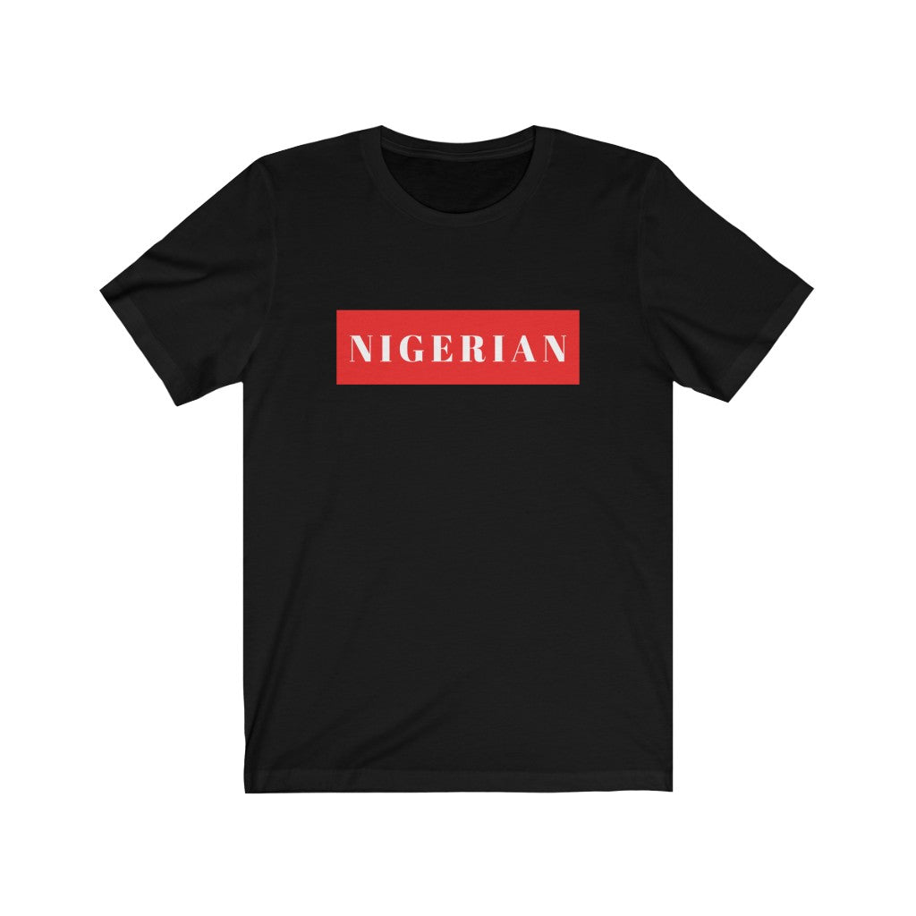 Nigerian red Unisex Jersey Short Sleeve Tee