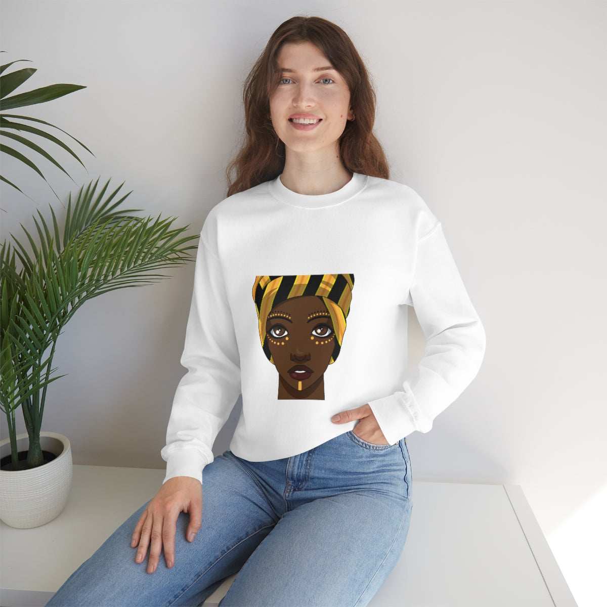 Beautiful African Woman -Unisex Heavy Blend™ Crewneck Sweatshirt