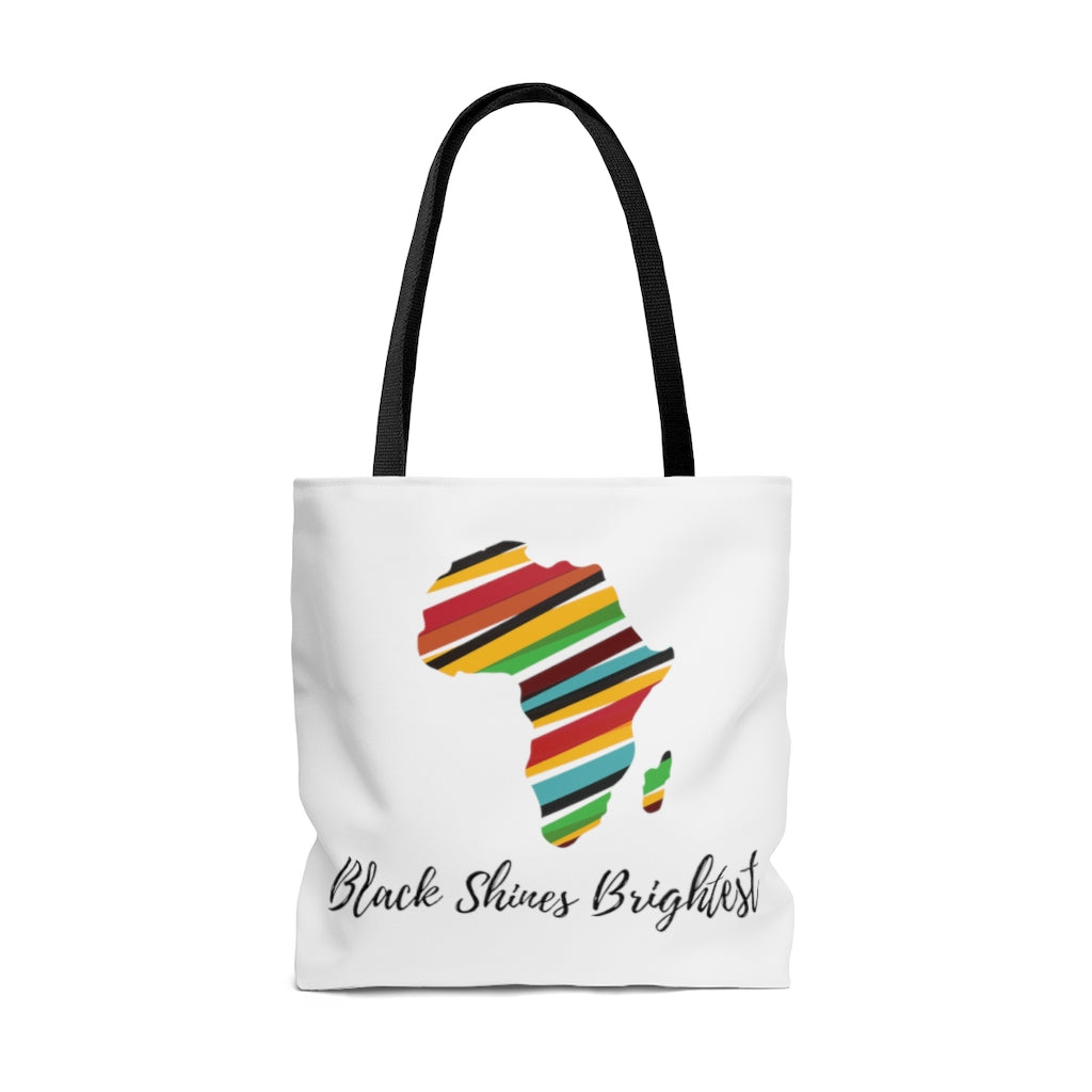 Black Shines Brightest- AOP Tote Bag