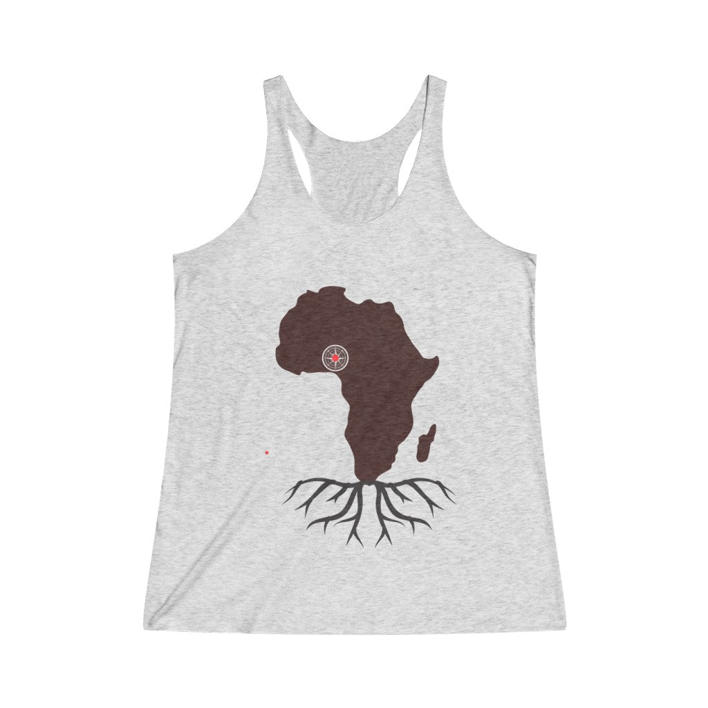 Africa Map Locator Women's Tri-Blend Racerback Tank