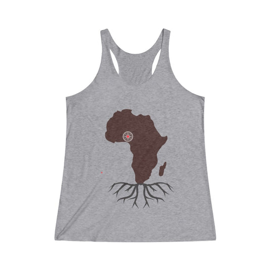 Africa Map Locator Women's Tri-Blend Racerback Tank