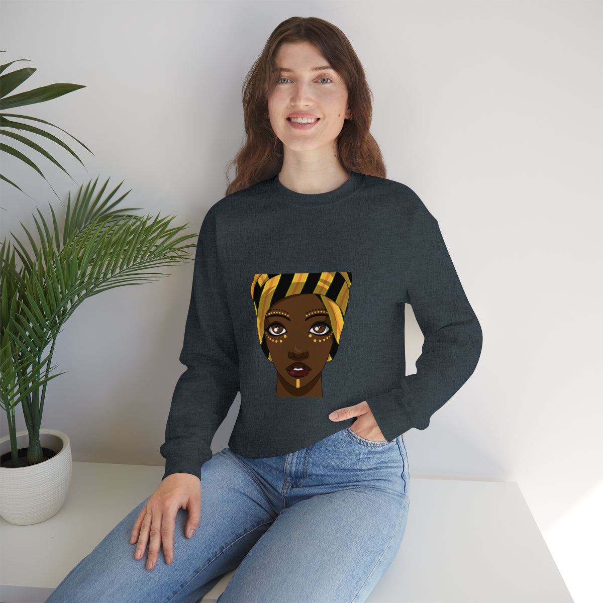 Beautiful African Woman -Unisex Heavy Blend™ Crewneck Sweatshirt