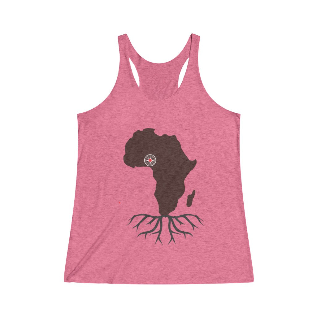 Africa Map Locator Women's Tri-Blend Racerback Tank