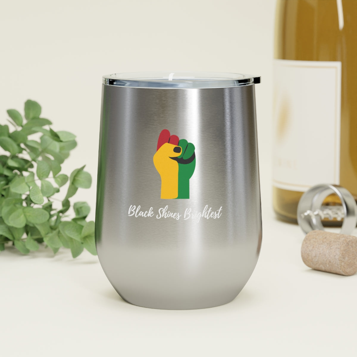 Black Shines Brightest- 12oz Insulated Wine Tumbler