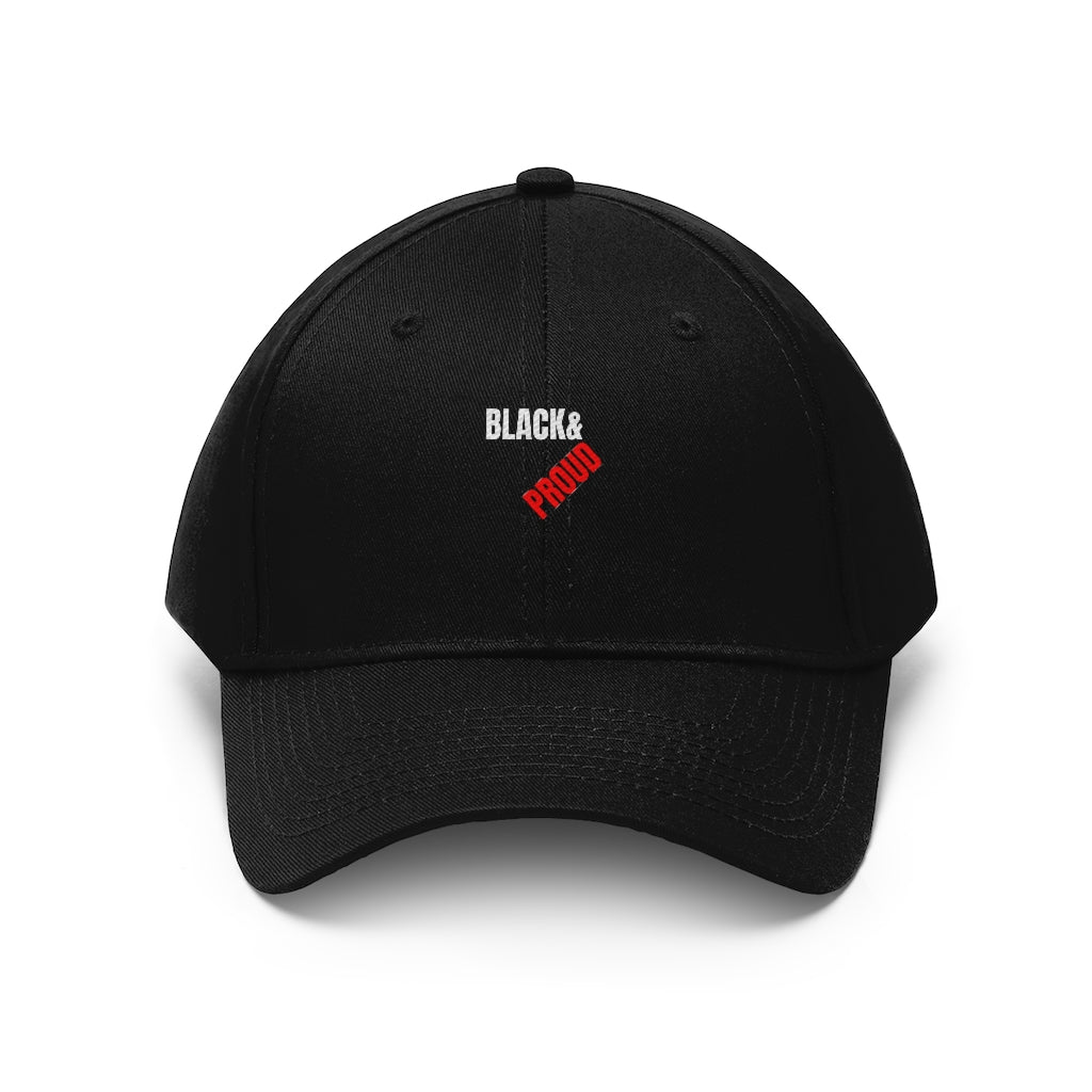 Black and Proud Unisex Twill Hat