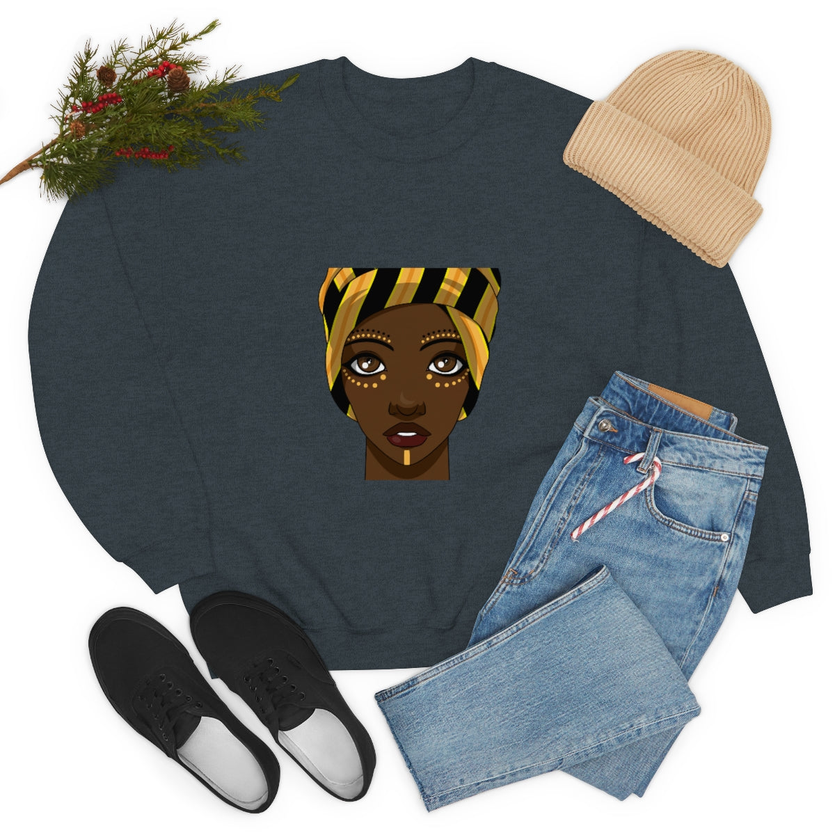 Beautiful African Woman -Unisex Heavy Blend™ Crewneck Sweatshirt