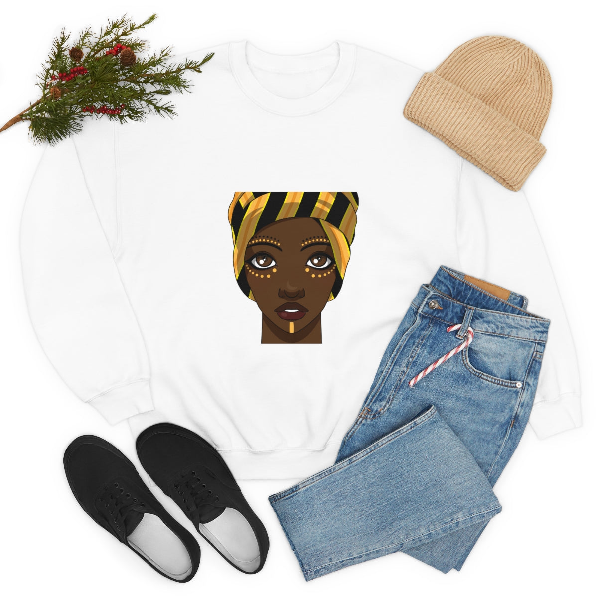 Beautiful African Woman -Unisex Heavy Blend™ Crewneck Sweatshirt