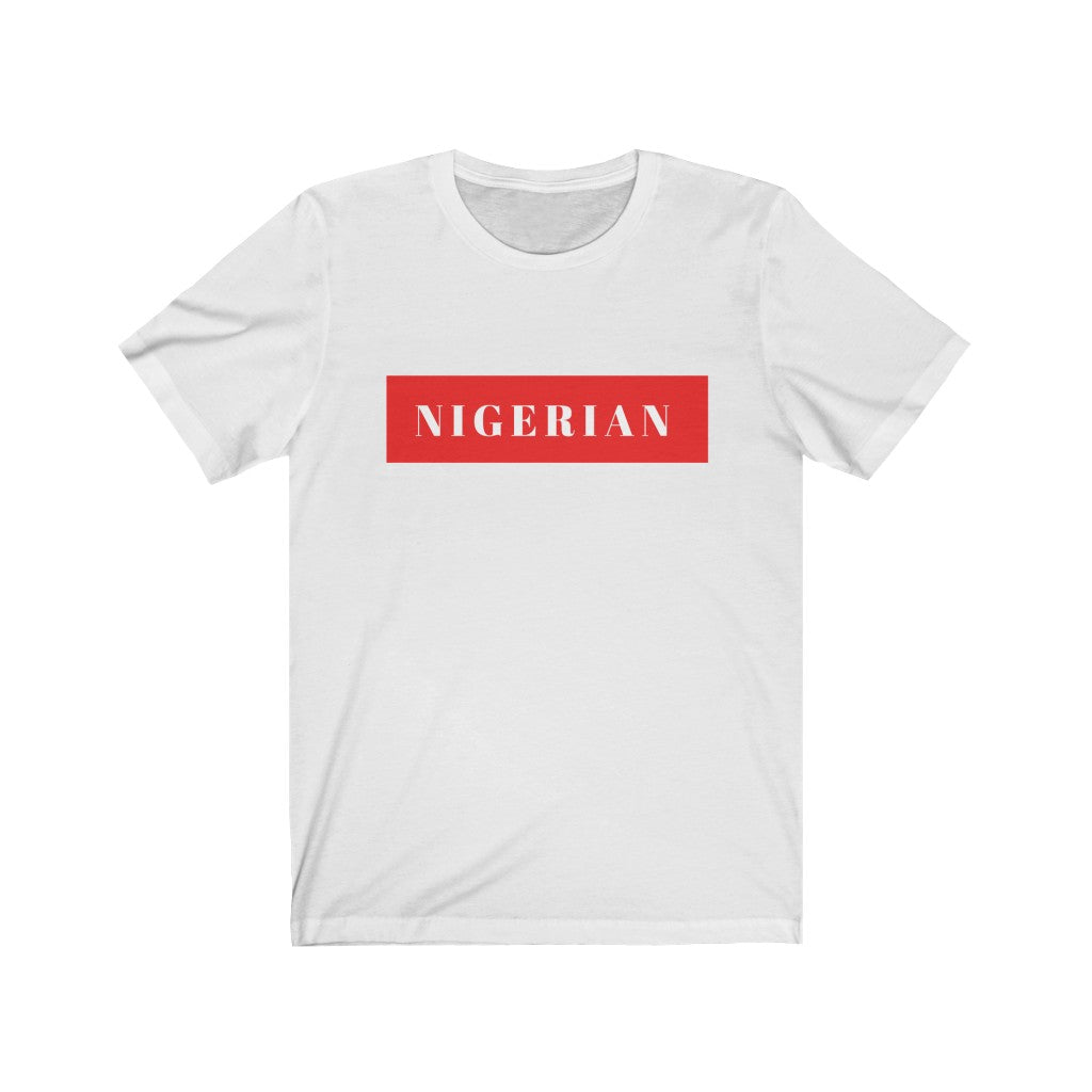 Nigerian red Unisex Jersey Short Sleeve Tee